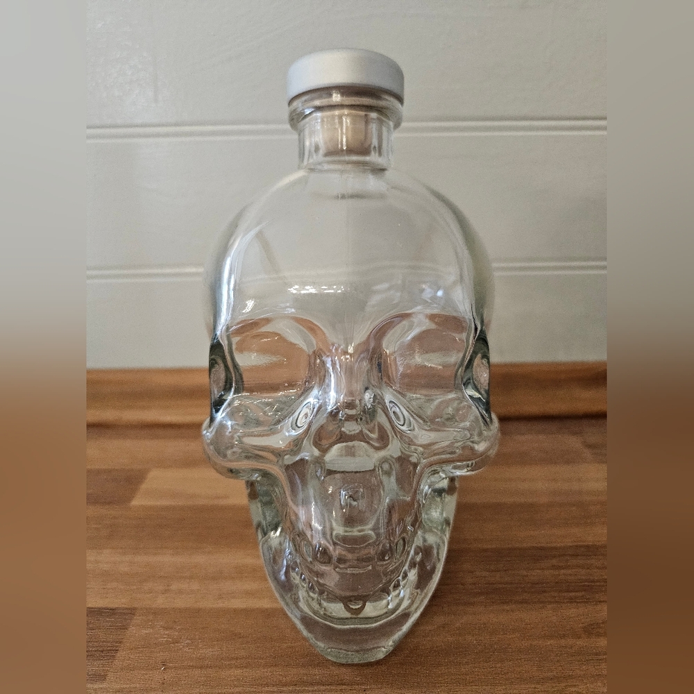 Clear Skull Glass Bottle